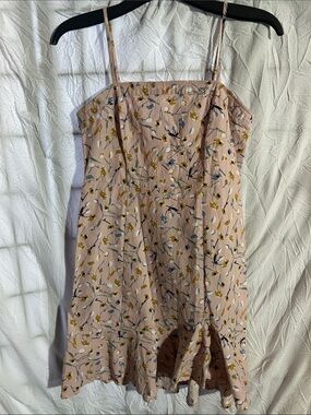 Aqua Pink Floral Spaghetti-Strap Mini Dress